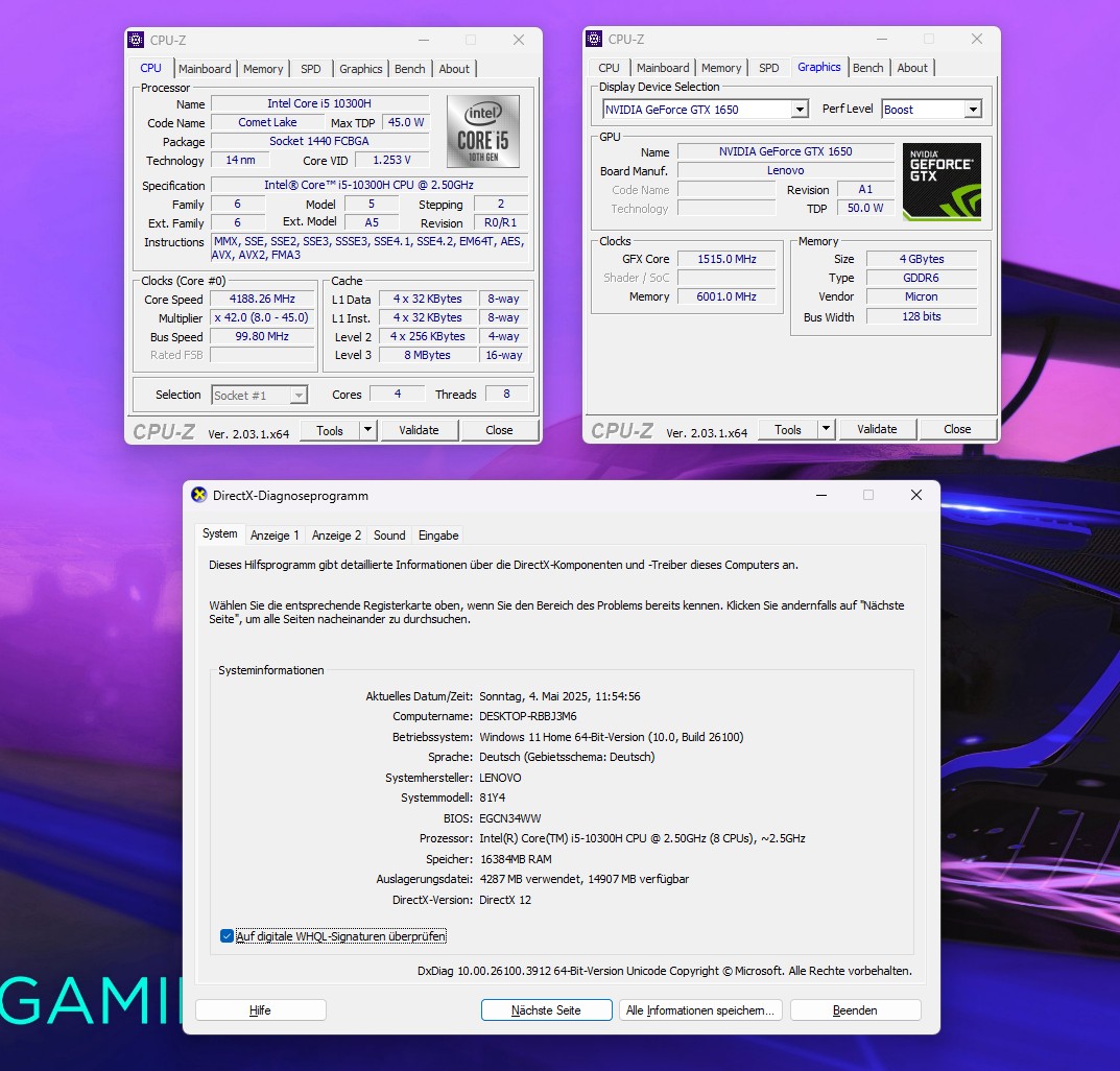 ⭐IdeaPad GAMING 3 – i5 10th, GTX 1650 4GB, 16GB RAM, 2xSSD – GAMING!⭐ – Bild 5
