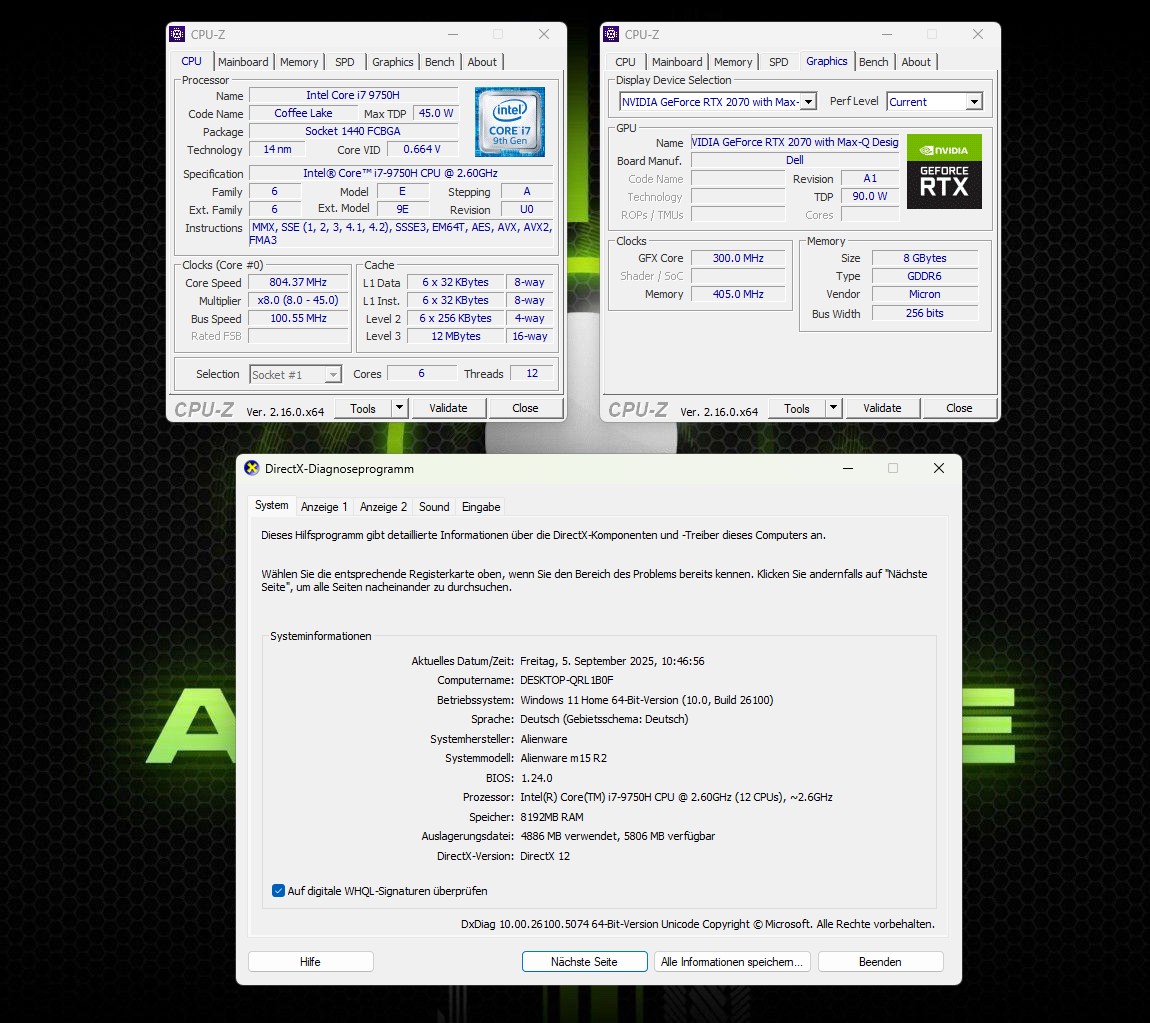 ⭐ALIENWARE M15 R2 – i7 9th, RTX 2070 8GB, 8GB RAM, 2x SSD, QWERTY – GAMING! – TOP!⭐ – Bild 5