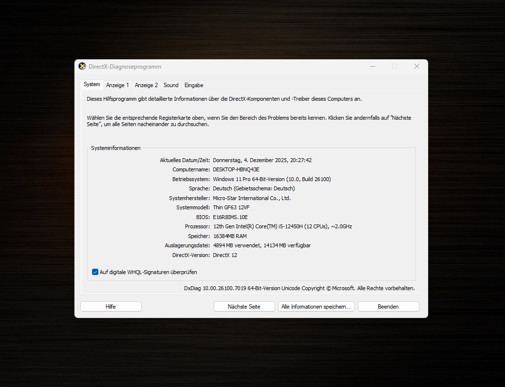 ⭐MSI Thin GF63 – i5 12th, RTX 4060 8GB, 16GB RAM, 2xSSD (2,5TB), ALU, 144Hz – GAMING – TOP!⭐ – Bild 7
