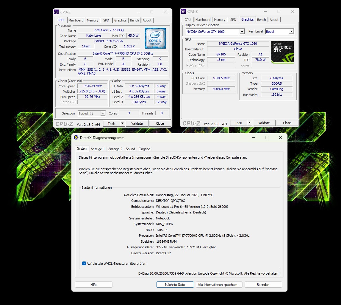 ⭐XMG A517 – i7 7th, GTX 1060 6GB, 16GB RAM, 512GB SSD - GAMING – TOP!⭐ – Bild 4