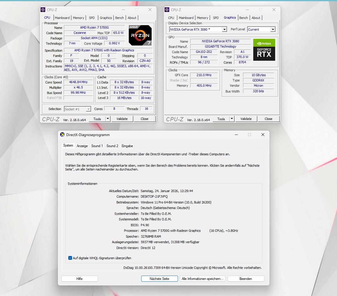 ⭐RMC Gaming PC – Ryzen 7 5700G, RTX 3080 10GB, 32GB RAM, 1000GB SSD, RGB, WaKu – TOP!⭐ – Bild 7