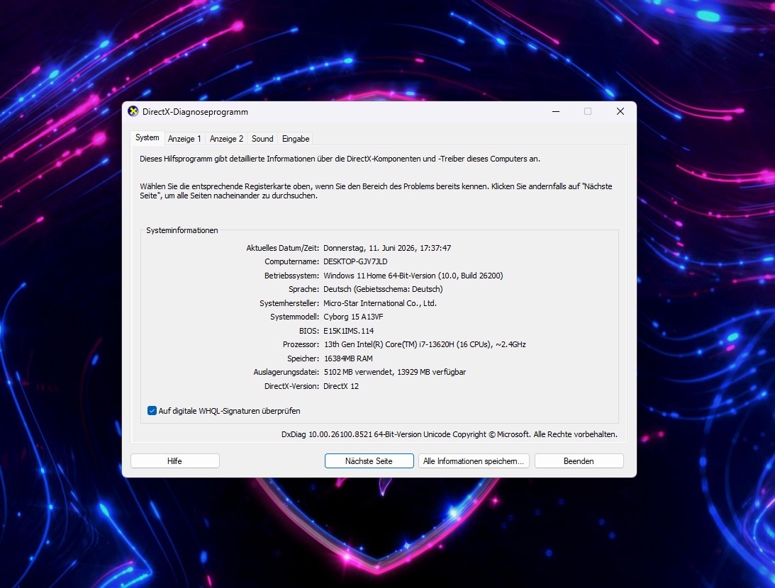 ⭐MSI Cyborg 15 – i7 13th, 2000GB SSD, RTX 4060 8GB, 16GB DDR5 RAM, OVP, BJ: 06/2025 - TOP!⭐ – Bild 7