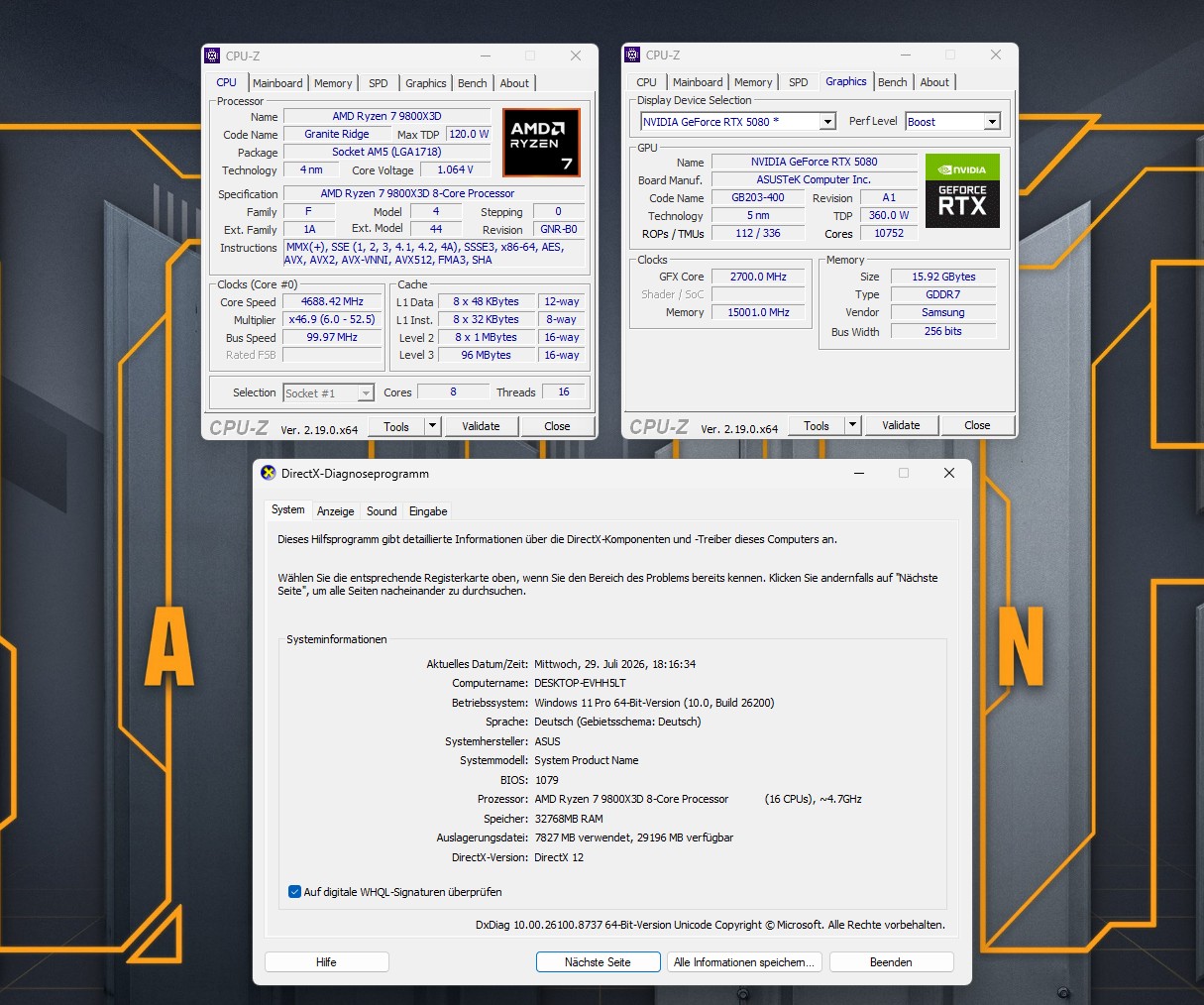 ⭐RMC ASUS TUF High-End Gaming PC – Ryzen 7 9800X3D, RTX 5080 16GB, 32GB DDR5 RAM, 2000GB SSD, WaKU - TUF GAMING⭐ – Bild 6