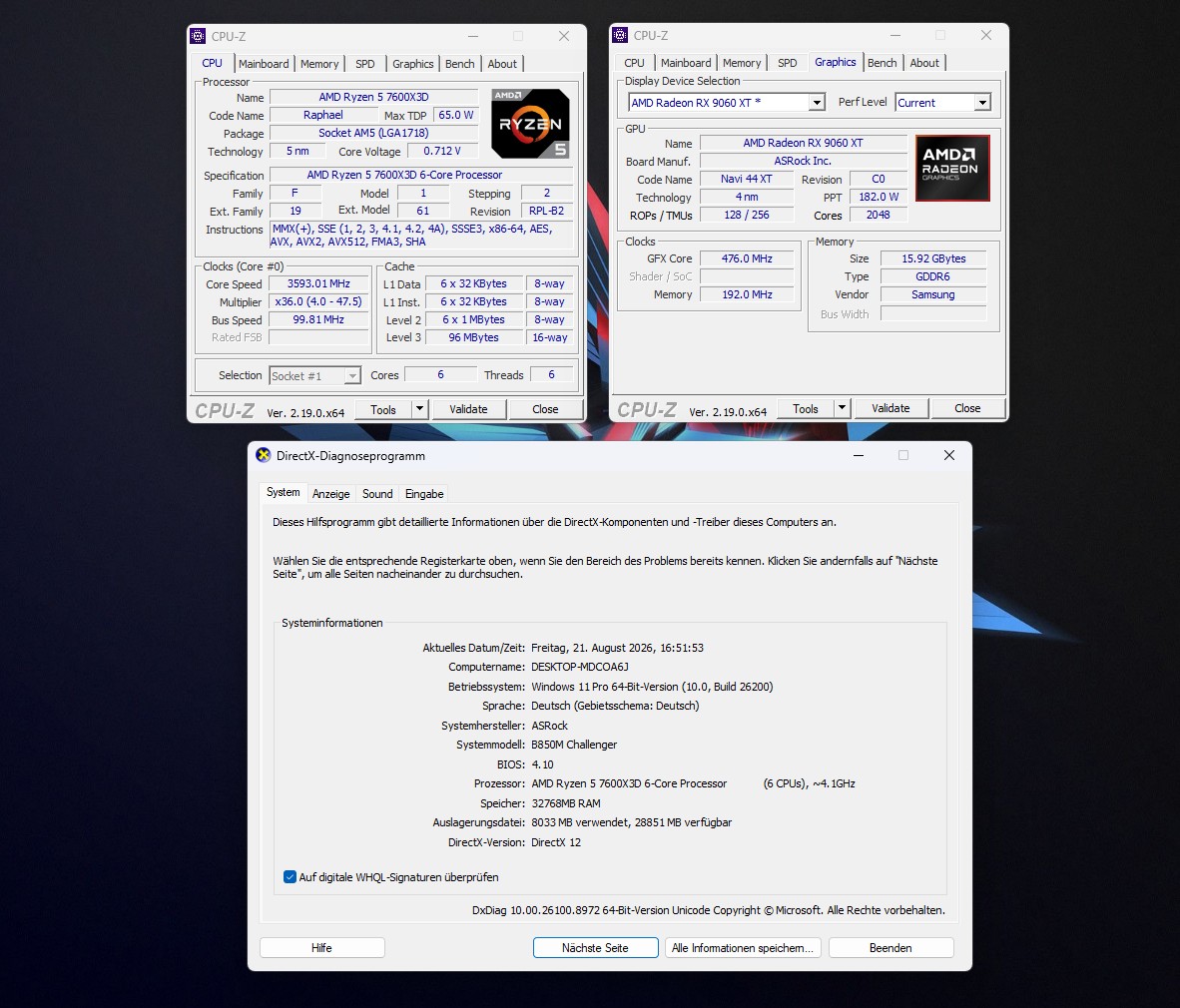 ⭐RMC Gaming PC – RYZEN 5 7600X3D, RX 9060XT 16GB, 32GB DDR5 RAM, 1000GB SSD, WaKU - TOP⭐ – Bild 6