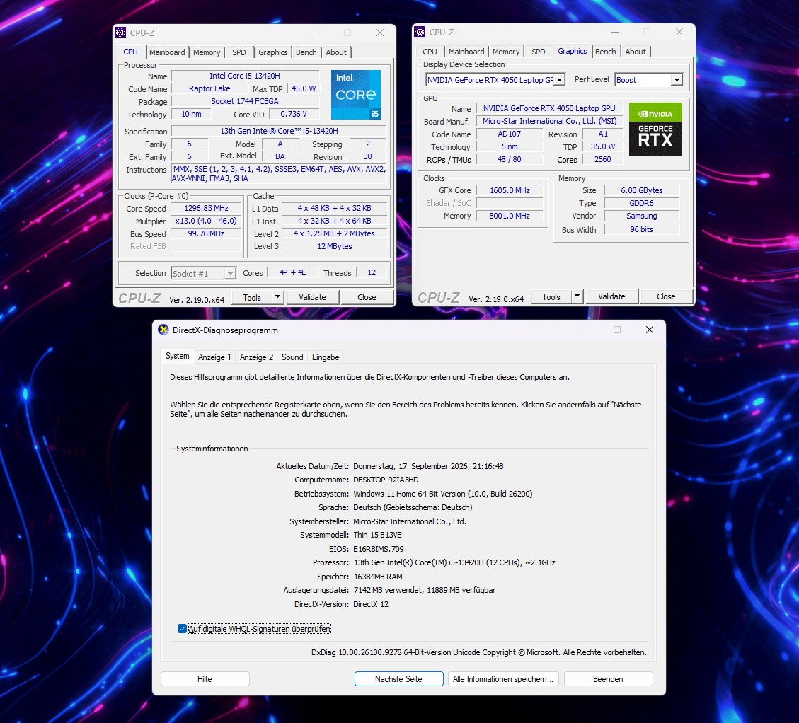 ⭐MSI Thin 15 – i5 13th, RTX 4050 6GB, 16GB RAM, 2,5 TB SSD, 144Hz, BJ: 2025 - GAMING – TOP!⭐ – Bild 5
